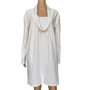 Ecoskin organic cotton French terry fabric cowl neck dress size L